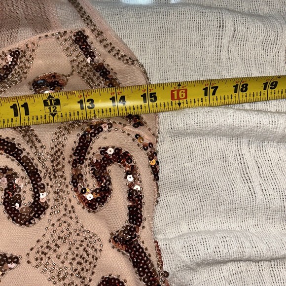 Vvm Curve Formal Dress. Size Medium.  Rose Gold. Sheer Top.  NWT. Has Stretch - Picture 13 of 14